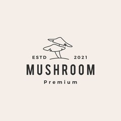 mushroom hipster vintage logo vector icon illustration