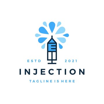 injection vaccine logo vector icon illustration