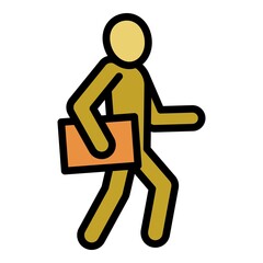 Postman icon. Outline postman vector icon for web design isolated on white background