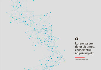 Abstract connection dots lines. Communication science technology background. Vector illustration