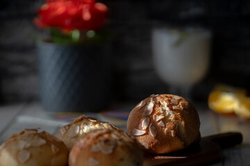 home baking:  sweet almond buns