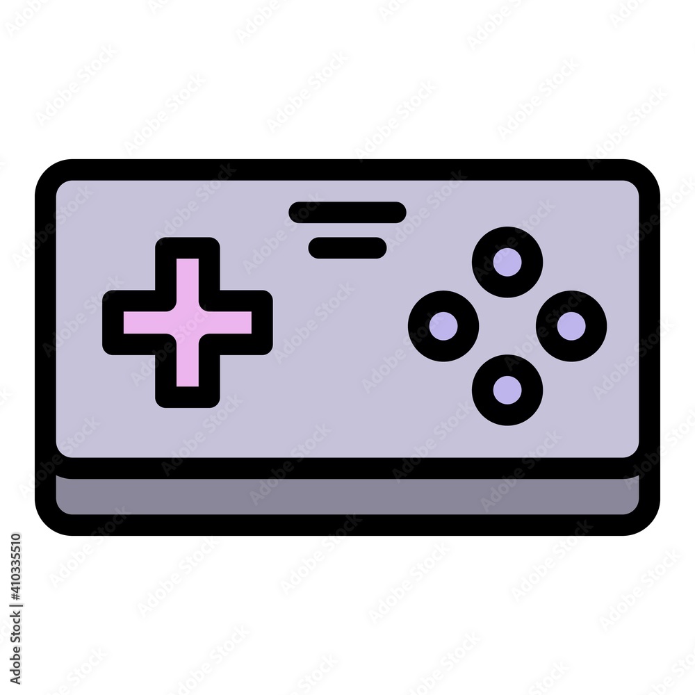 Poster videogame joystick icon. outline videogame joystick vector icon for web design isolated on white bac