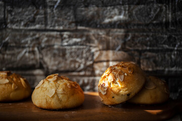 home baking:  sweet almond buns