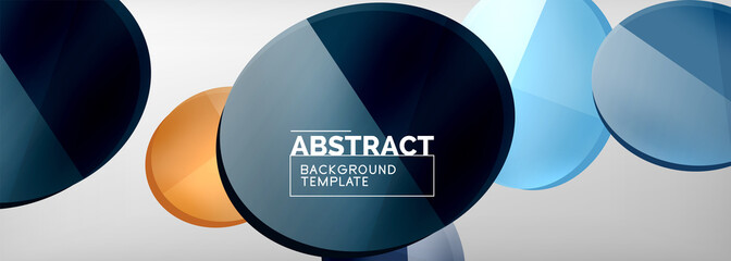 Abstract glossy round shapes vector background. Vector futuristic illustration for covers, banners, flyers and posters and other