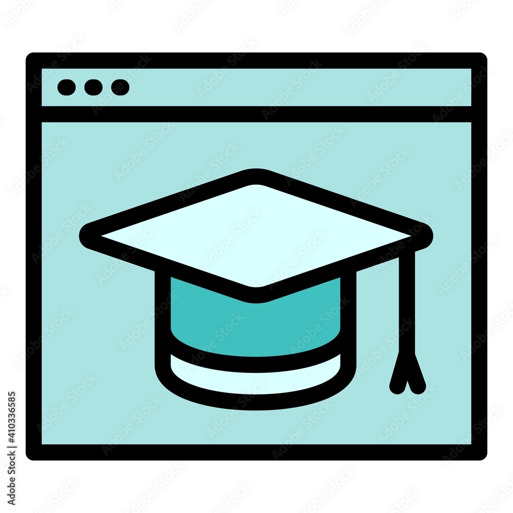 Poster interactive learning web page icon. outline interactive learning web page vector icon for web design