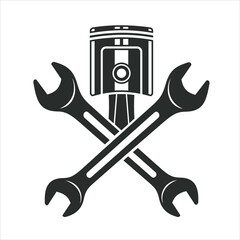 wrench and piston which forms like a skull.