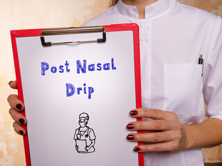 Medical concept meaning Post Nasal Drip with phrase on the page.