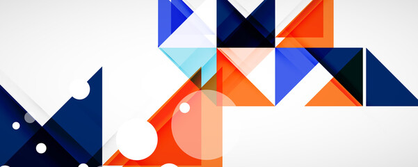 Fototapeta premium Geometric abstract background. Techno color triangle shapes. Vector illustration for covers, banners, flyers and posters and other designs