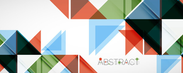 Geometric abstract background. Techno color triangle shapes. Vector illustration for covers, banners, flyers and posters and other designs