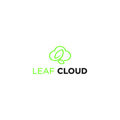 cloud with leaf logo template