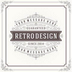 Vintage ornament greeting card calligraphic ornate swirls