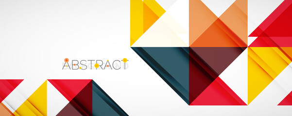 Geometric abstract background. Techno color triangle shapes. Vector illustration for covers, banners, flyers and posters and other designs