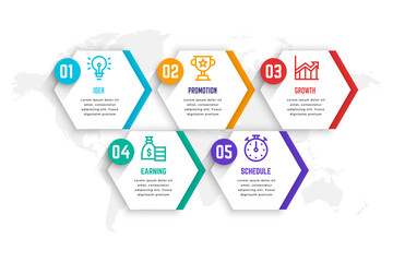 business infographic element template, step process template