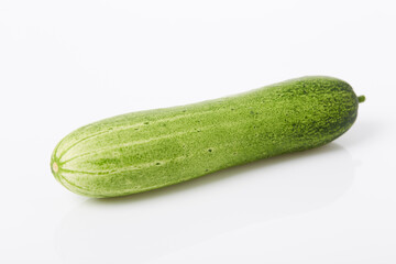 Fresh cucumber on white background