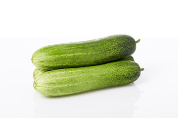 Fresh cucumber on white background