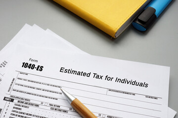 Form 1040-ES Estimated Tax for Individuals sign on the page.