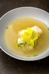 leek soup and bonito