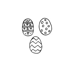 Doodle Easter eggs. Hand drawn illustration