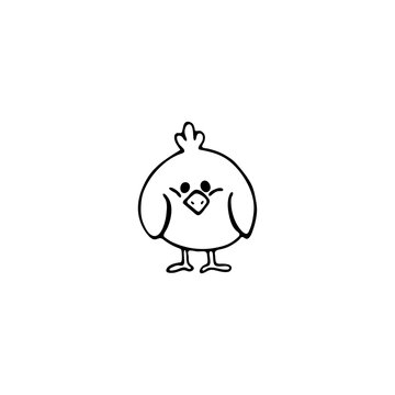 Doodle image of a chicken. Hand drawn childrens illustration