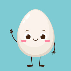 Cute cartoon white egg charactercter