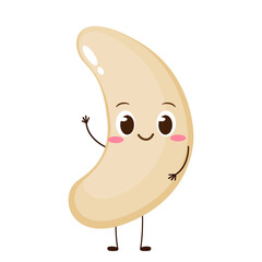 Happy cute cartoon cashew character