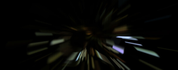 Fototapeta premium Light particle trails. Light explosion star with glowing particles and lines. Beautiful moving abstract rays background.