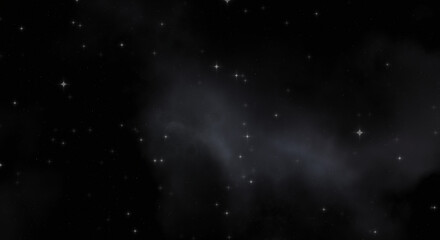 Star field in galaxy space with colorful nebula. Sci fi background of deep space. Ethereal wallpaper.