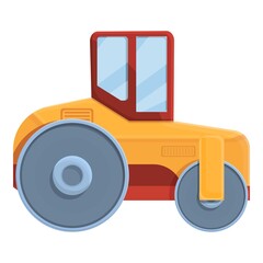 Road roller icon. Cartoon of road roller vector icon for web design isolated on white background