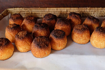Close up French Coconut Roche dessert