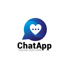 app chat talk bubble logo icon vector template.