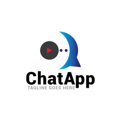 app chat talk bubble logo icon vector template.