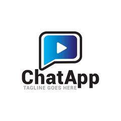 app chat talk bubble logo icon vector template.