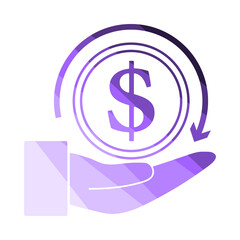 Cash Back Coin To Hand Icon