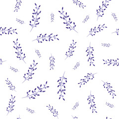 Vector twigs seamless pattern, illustration on fabric