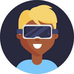 Augmented reality line icon. VR simulation icon. Virtual simulation device. Vector
