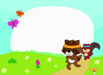Obraz na płótnie Canvas Photo frame with runners. Vector illustration for kids.