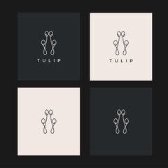 Tulip logo vector icon illustration