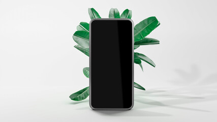 Smartphone mockup blank screen for application presentation. 3D Illustration