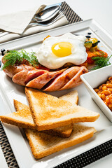 traditional breakfast in the cafe