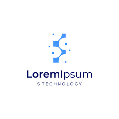 S abstract technology logo vector modern simple connection sophisticated design