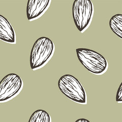 Almond pattern. Vector seamless background ready for printing on textile and other seamless design.