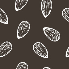 Almond pattern. Vector seamless background ready for printing on textile and other seamless design.