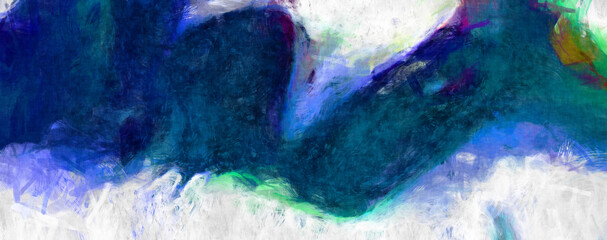 Rough brushstrokes on abstract background. Brush painting. Color strokes of paint. Unique wall art. Modern art on canvas. Colorful contemporary artwork.