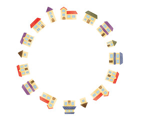 シンプルでかわいい家のイラストセット