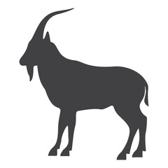 Goat silhouette, icon. Vector illustration on a white background.