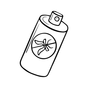 spray mosquito repellent icon doodle. aerosol insect repellent. for tourists and camping