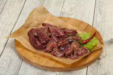 Raw chicken liver ready for cooking