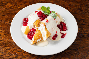 pancakes with cream cheese and jam
