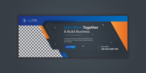 Corporate and digital business marketing promotion facebook cover template Premium