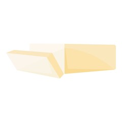 White farm cheese icon. Cartoon of white farm cheese vector icon for web design isolated on white background